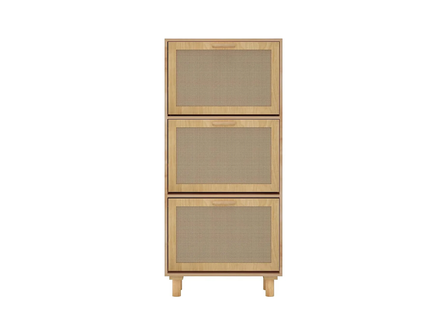 Armoire à chaussures Marron 52x25x115cm Bois d'ingénierie/rotin