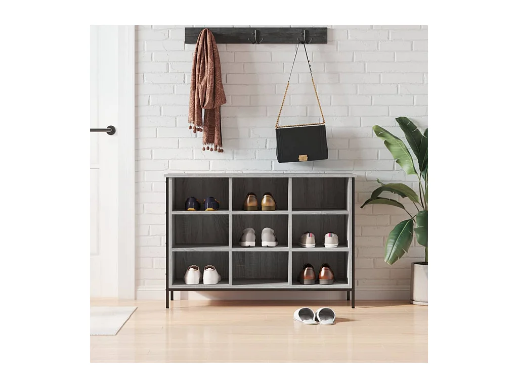 Sonoma grijze schoenenkast 100x35x70 cm bewerkt hout