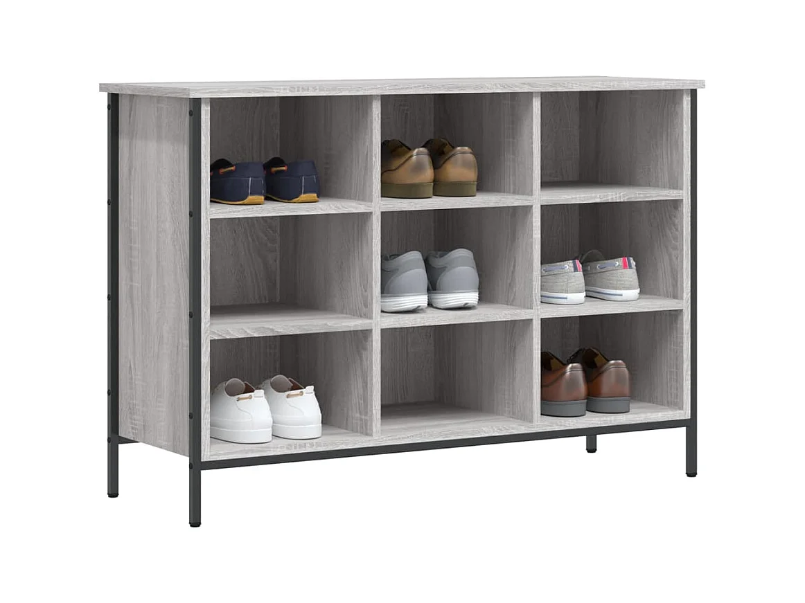 Sonoma grijze schoenenkast 100x35x70 cm bewerkt hout