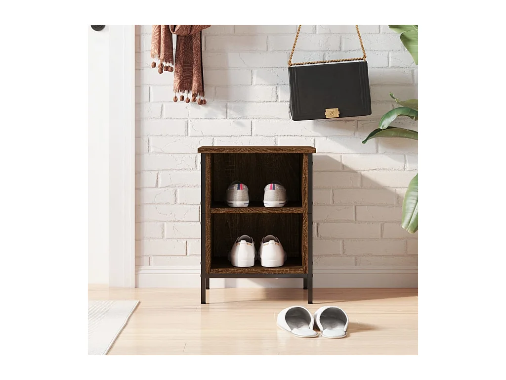 Armoire à chaussures chêne marron 38x35x50 cm bois d'ingénierie