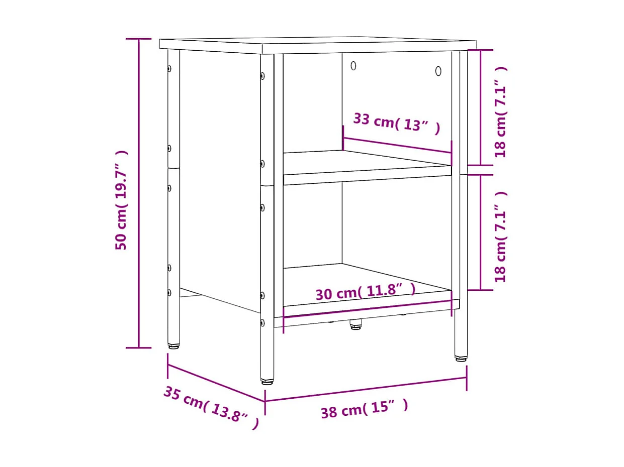 Armoire à chaussures chêne marron 38x35x50 cm bois d'ingénierie