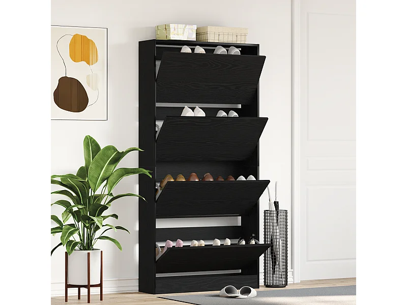 Zapatero de roble negro de madera de ingeniería