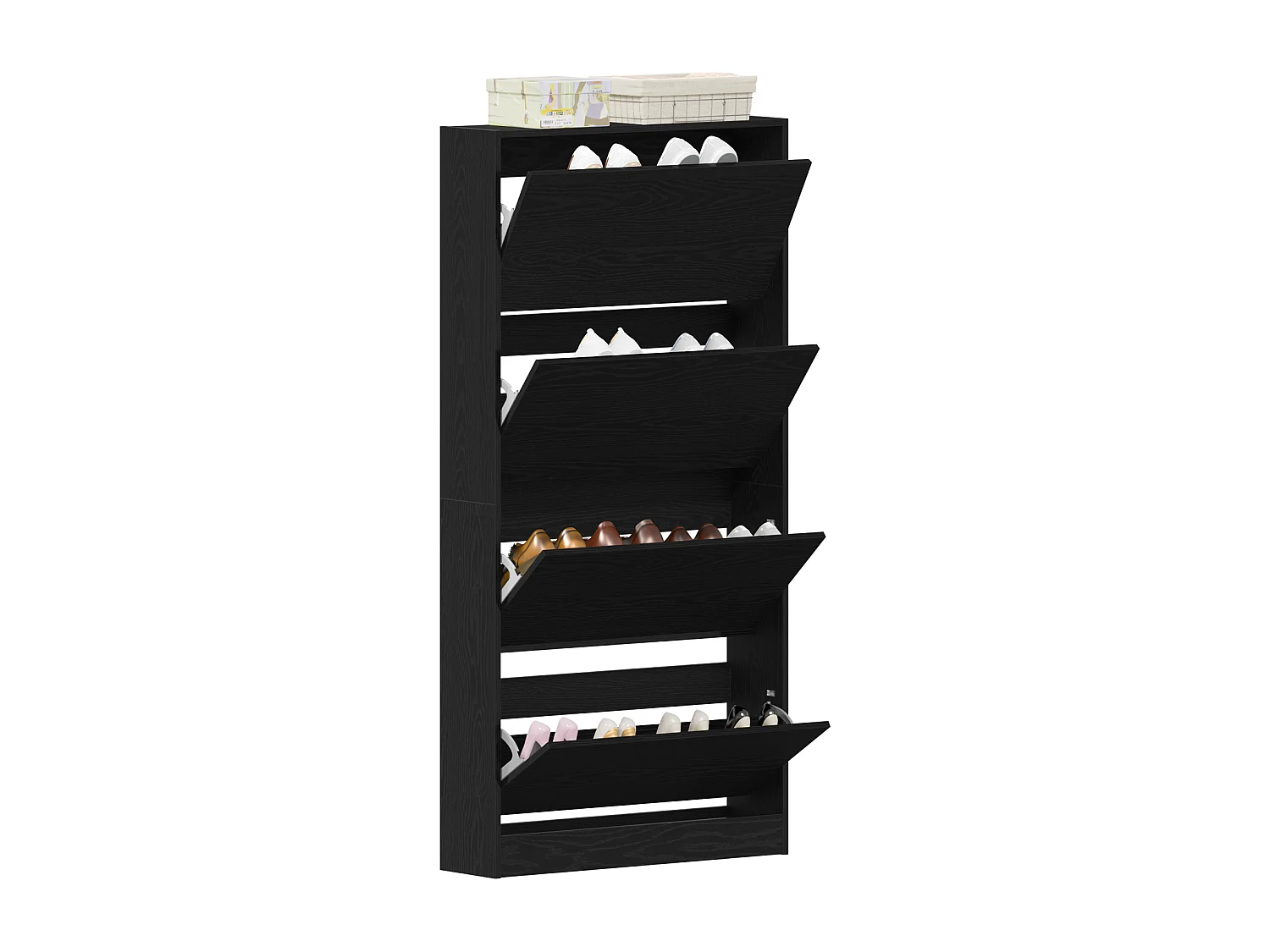 Armoire à chaussures Chêne noir Bois d'ingénierie