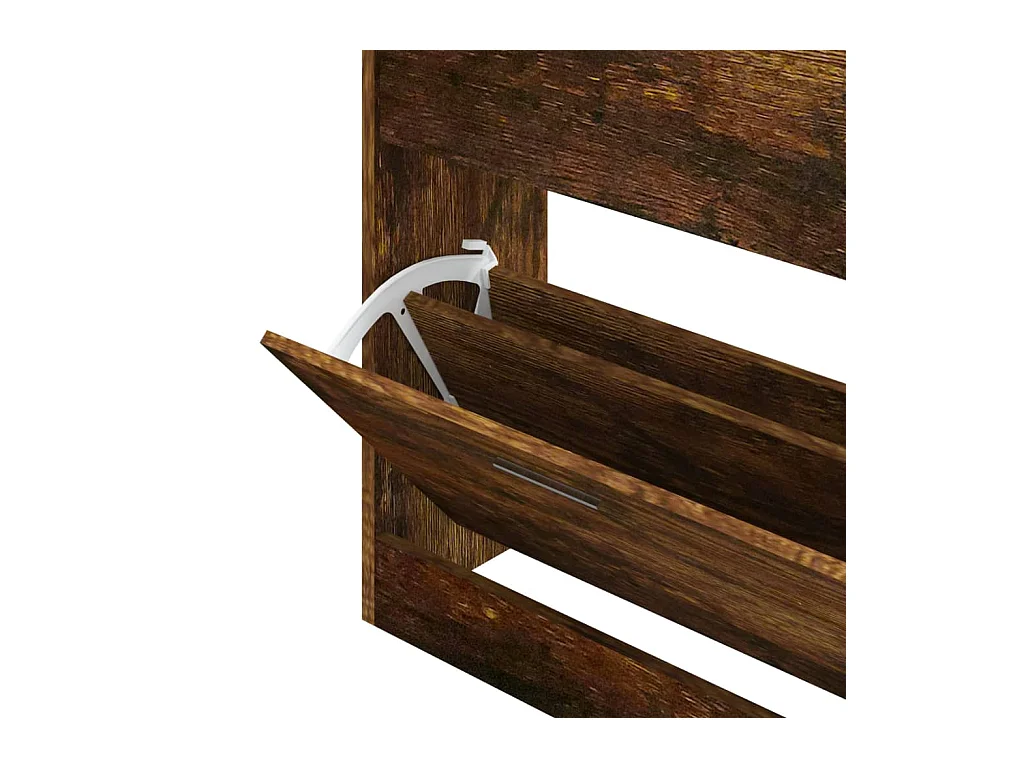 Armoire à chaussures Chêne fumé 63x24x81 cm Bois d'ingénierie