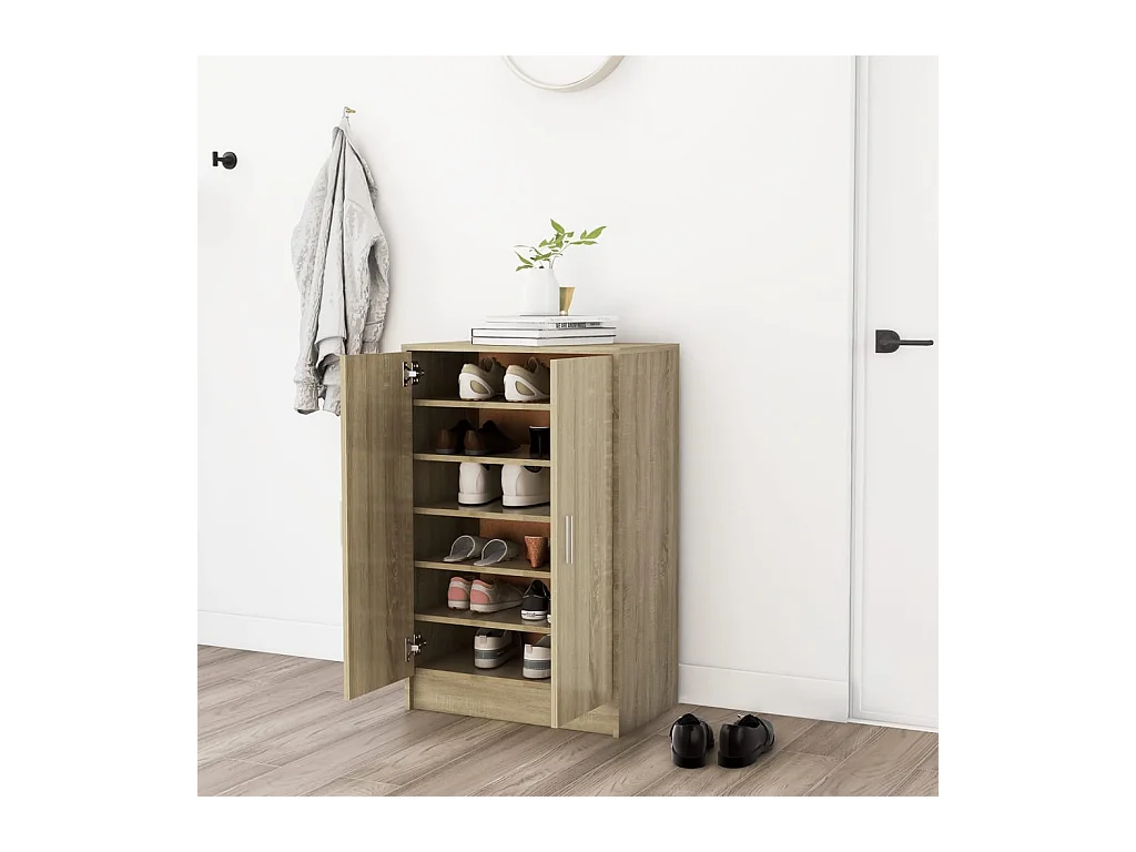 Armoire à chaussures Chêne Sonoma 60x35x92 cm Bois d’ingénierie