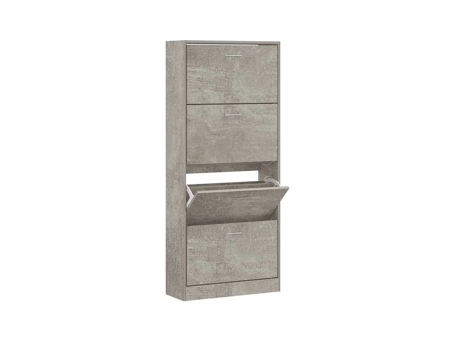 Betongrijze schoenenkast 63x24x147 cm bewerkt hout