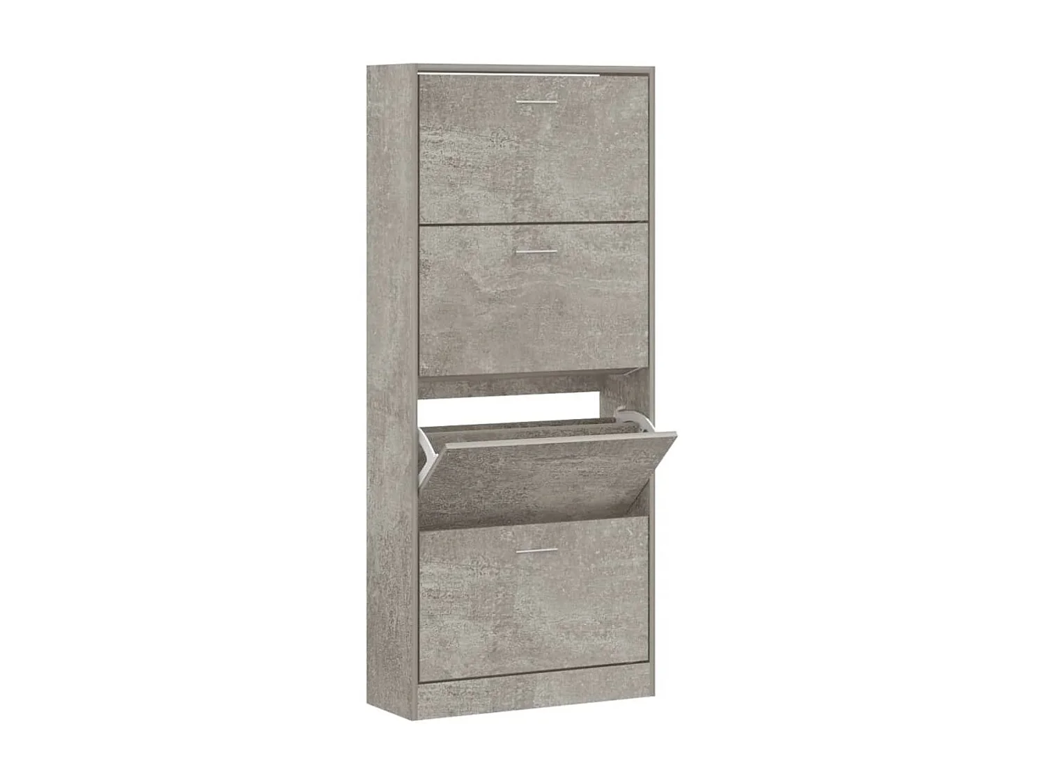 Armoire à chaussures Gris béton 63x24x147 cm Bois d'ingénierie