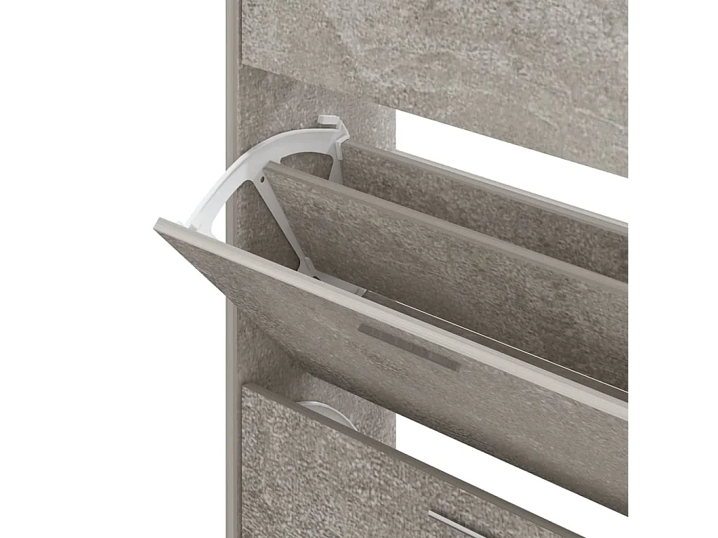 Armoire à chaussures Gris béton 63x24x147 cm Bois d'ingénierie