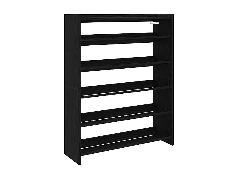 Zwarte schoenenkast 80x25x100 cm van bewerkt hout