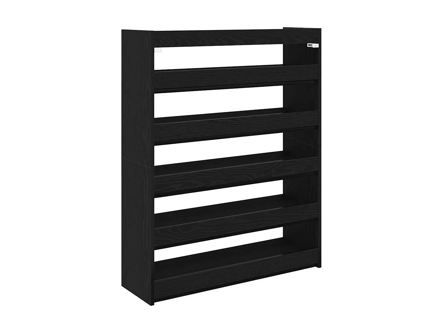 Étagère à chaussures noir 80x25x100 cm bois d'ingénierie