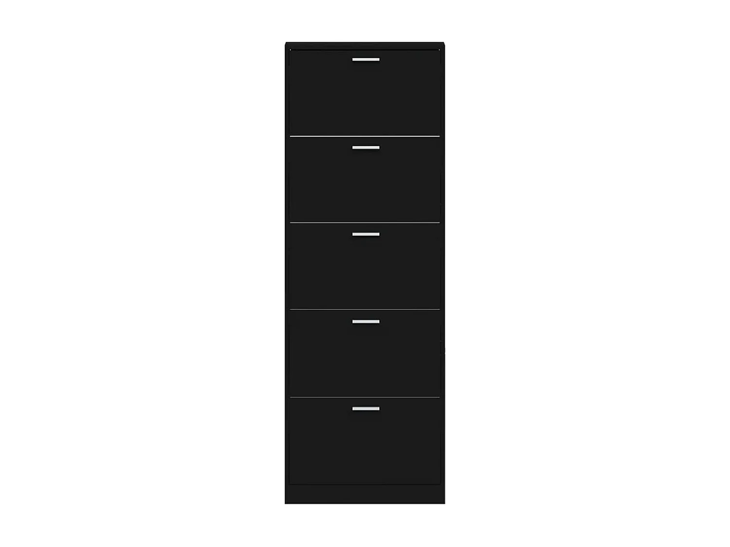 Scarpiera nera 59x17x169 cm Legno ingegnerizzato