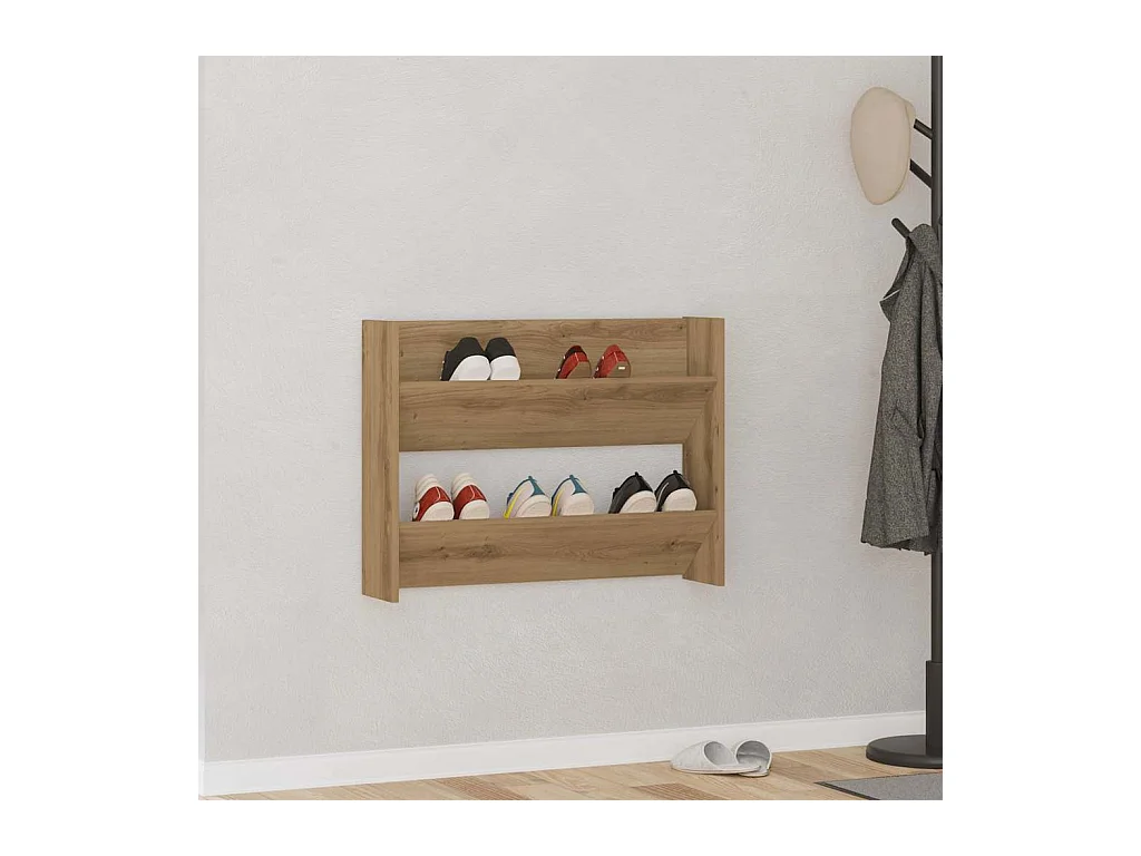 Armoire à chaussures murale chêne artisanal bois d'ingénierie