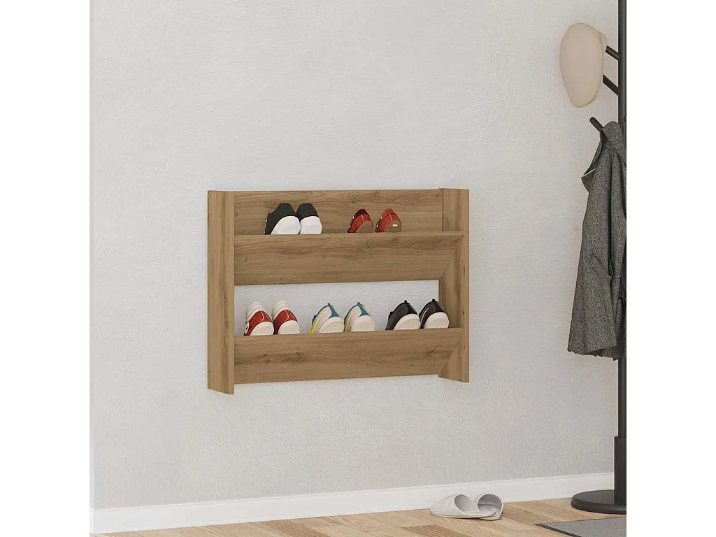 Zapatero de pared, roble artesanal, madera de ingeniería