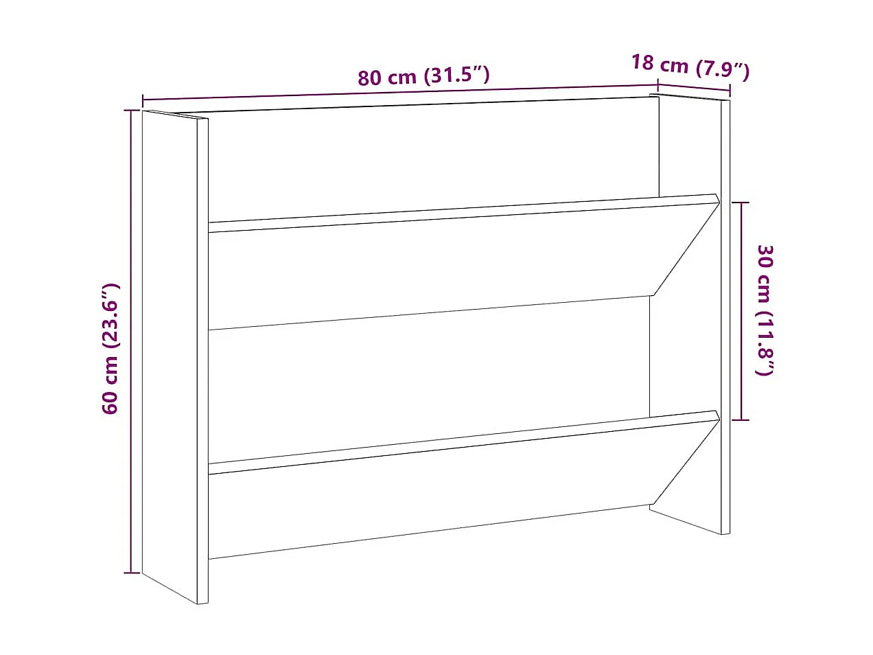 Zapatero de pared, roble artesanal, madera de ingeniería