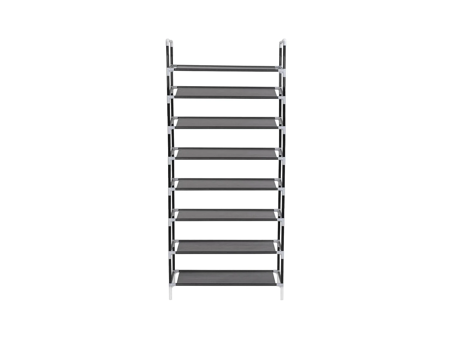 Schoenenrek met 8 planken Metaal en non-woven stof Zwart