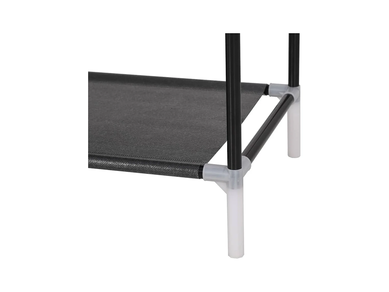 Schoenenrek met 8 planken Metaal en non-woven stof Zwart