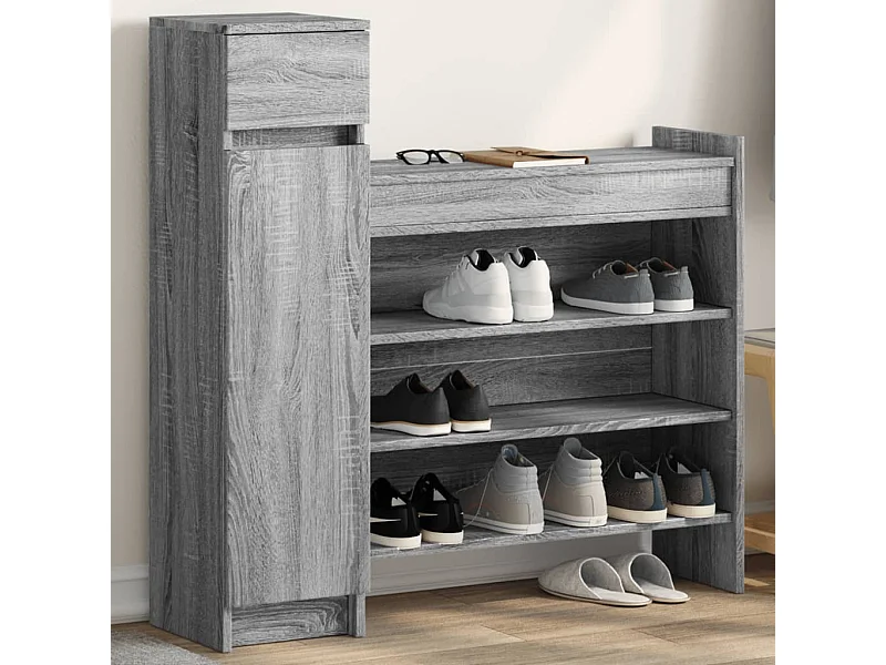 Armoire à chaussures sonoma gris bois d'ingénierie