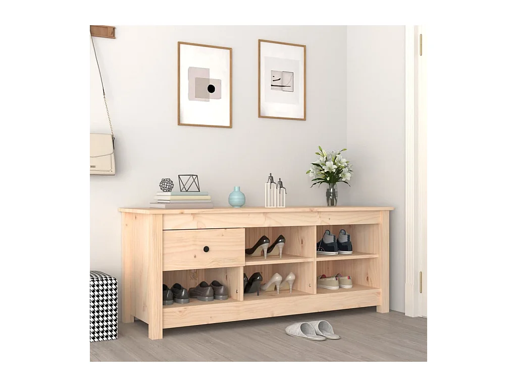 Armoire à chaussures 110x38x45,5 cm Bois de pin massif