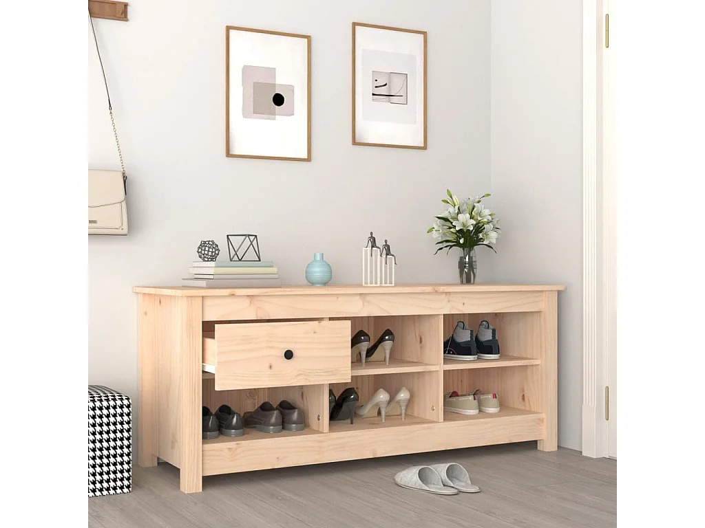 Armoire à chaussures 110x38x45,5 cm Bois de pin massif