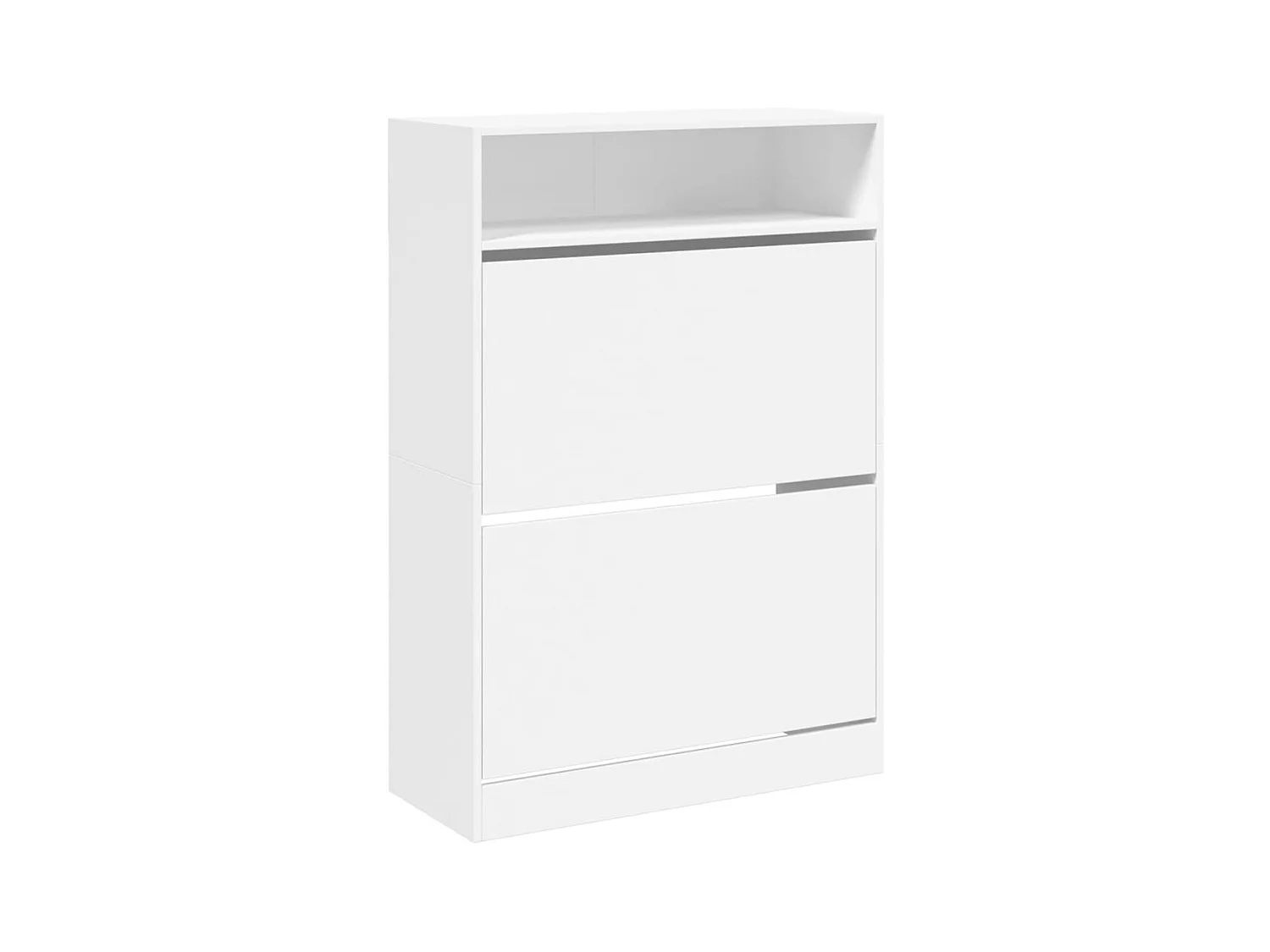 Armoire à chaussures 2 tiroirs rabattables blanc 80x34x116 cm