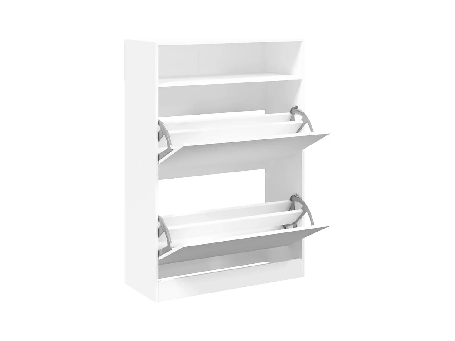 Armoire à chaussures 2 tiroirs rabattables blanc 80x34x116 cm