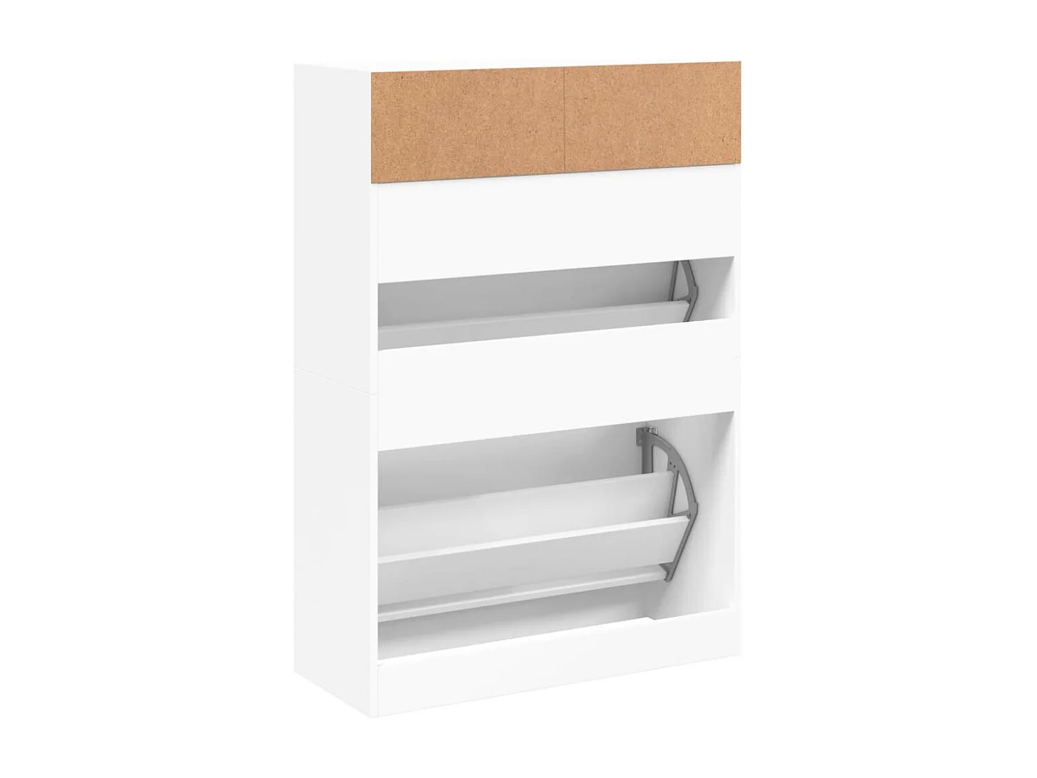 Armoire à chaussures 2 tiroirs rabattables blanc 80x34x116 cm