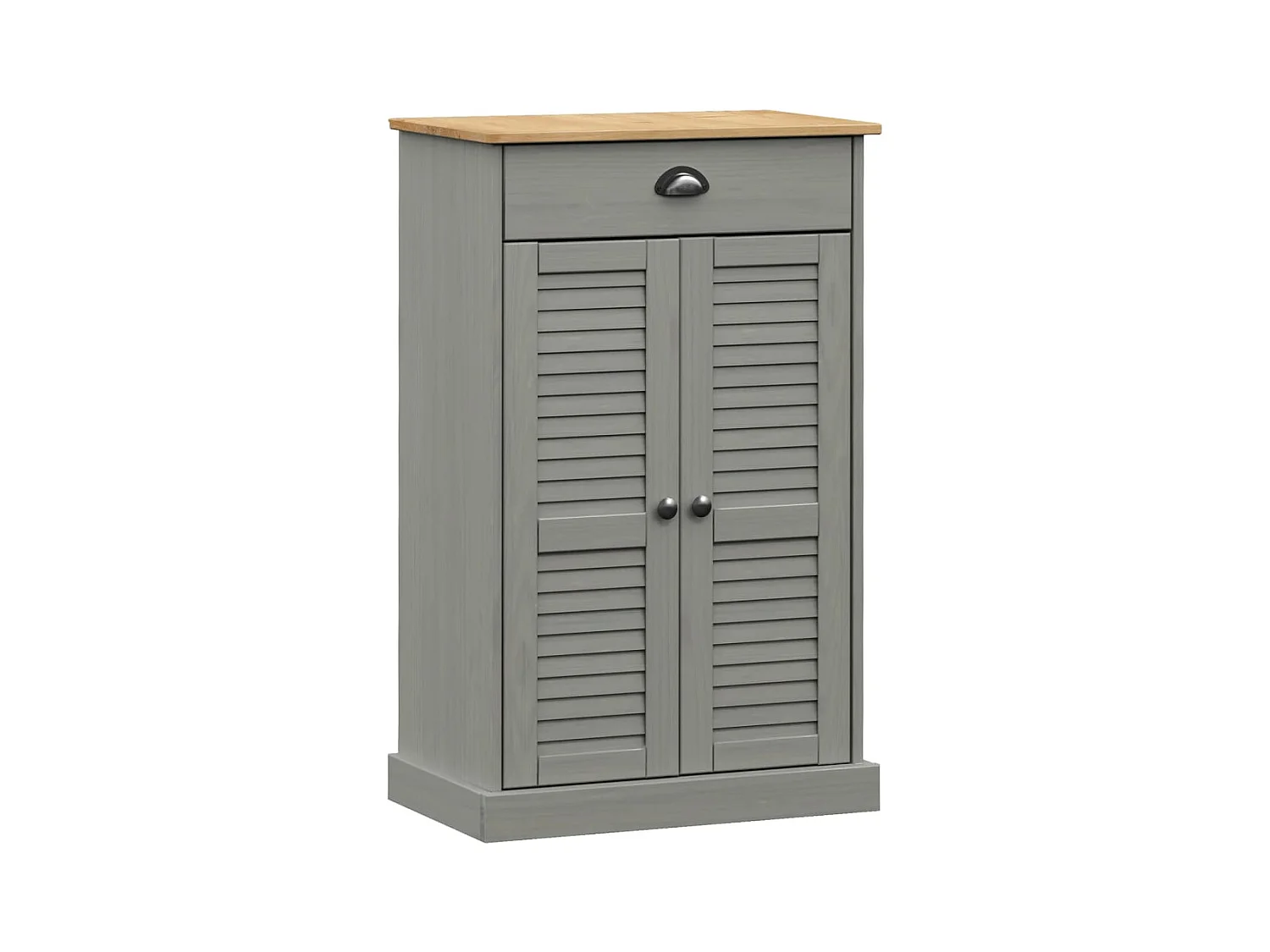 Armoire à chaussures gris 60x35x96 cm bois massif de pin