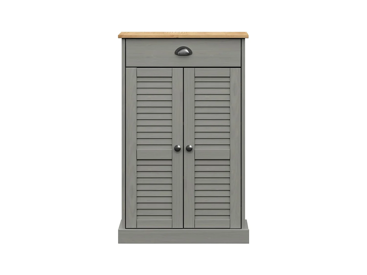 Armoire à chaussures gris 60x35x96 cm bois massif de pin