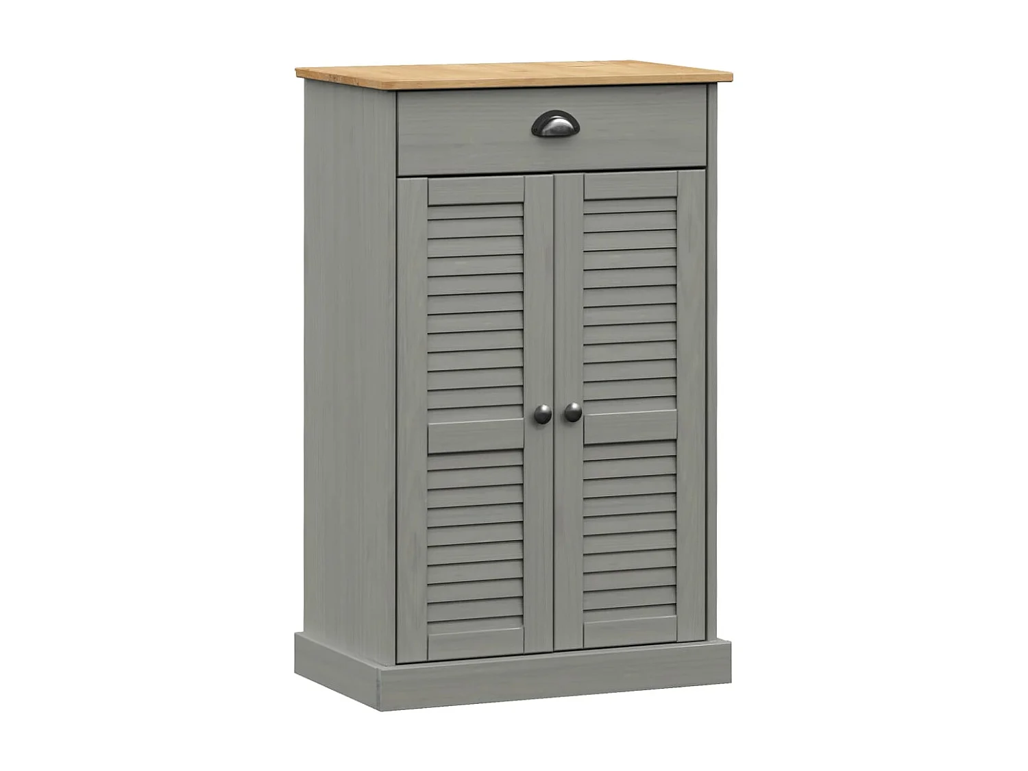 Armoire à chaussures gris 60x35x96 cm bois massif de pin