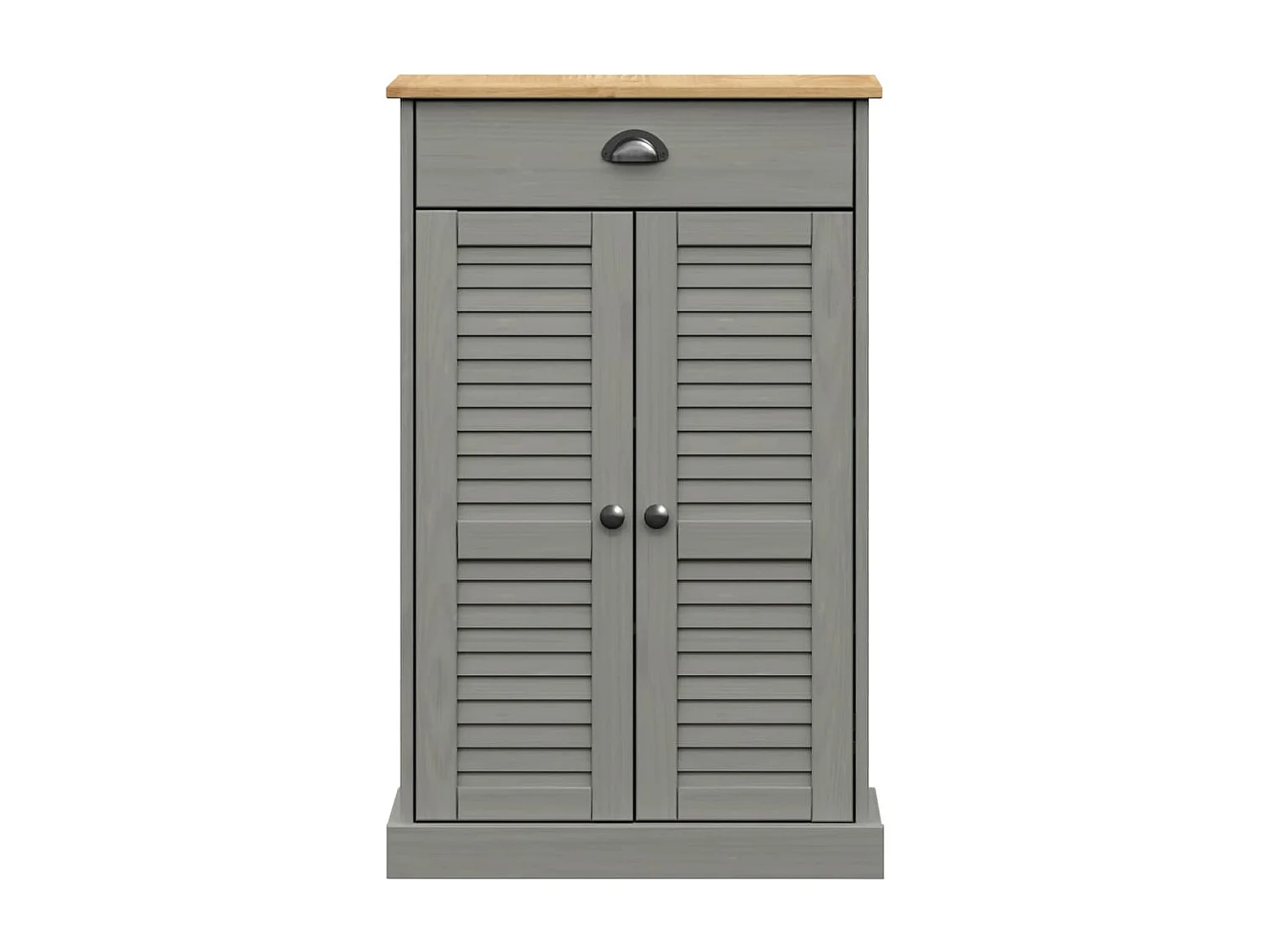 Armoire à chaussures gris 60x35x96 cm bois massif de pin