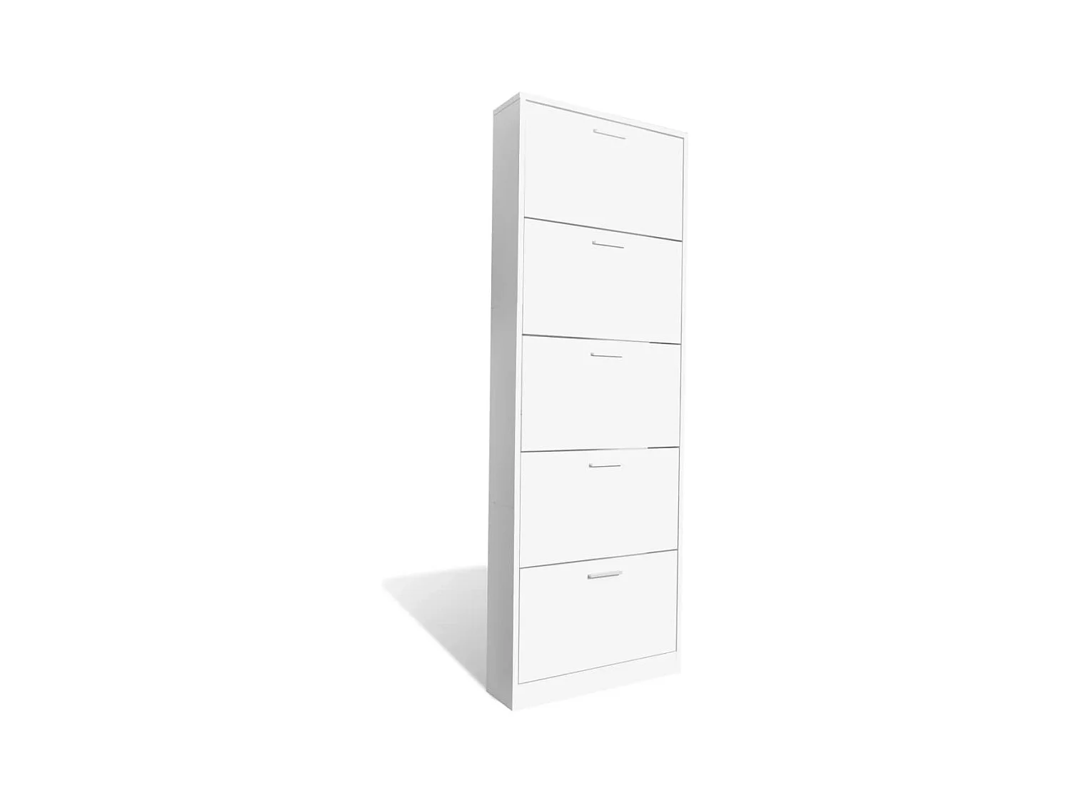 Meuble à chaussures en bois avec 5 compartiments Blanc