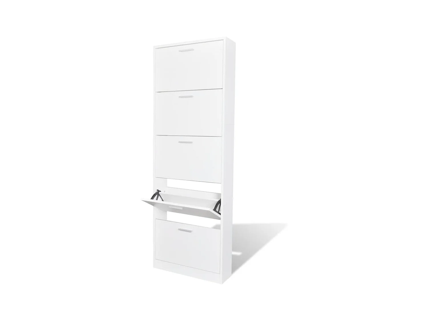 Scarpiera in legno con 5 scomparti Bianco