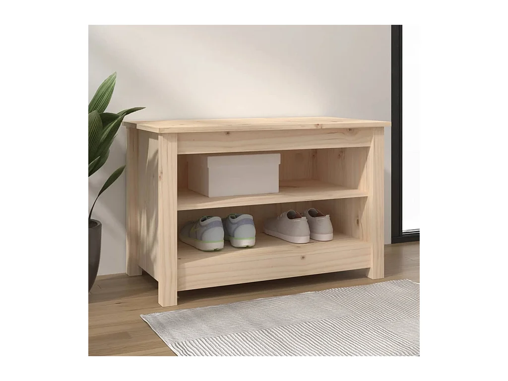 Banc à chaussures 70x38x45,5 cm Bois de pin massif