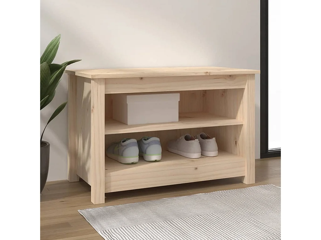 Banc à chaussures 70x38x45,5 cm Bois de pin massif