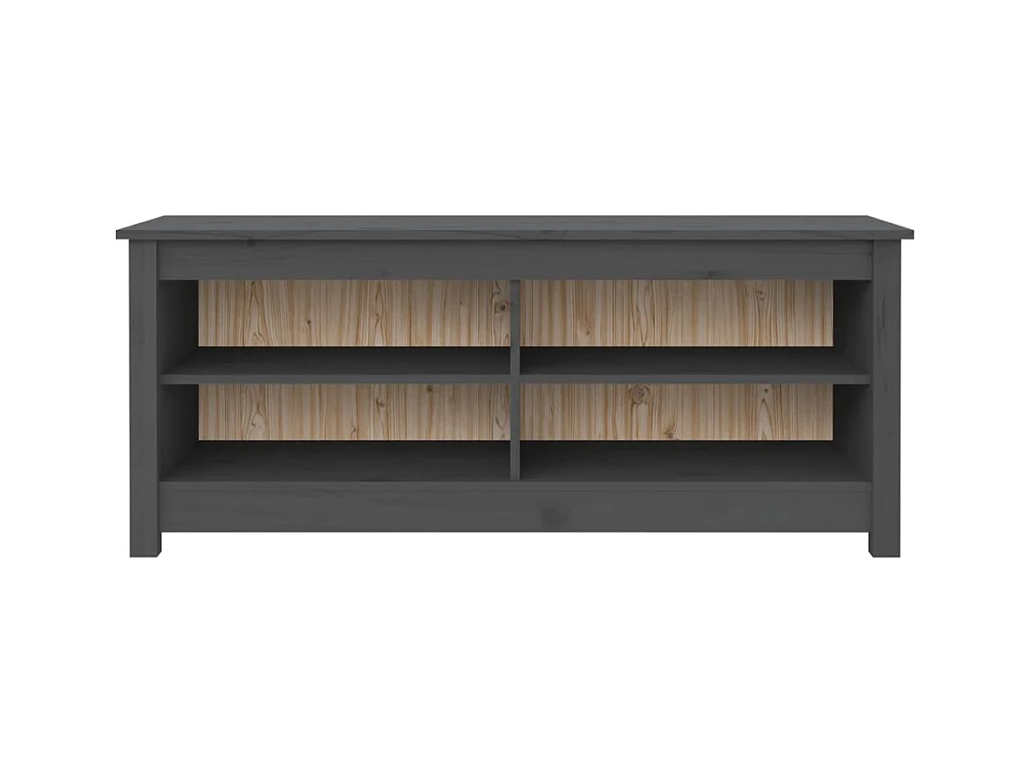 Banc à chaussures Gris 110x38x45,5 cm Bois de pin massif