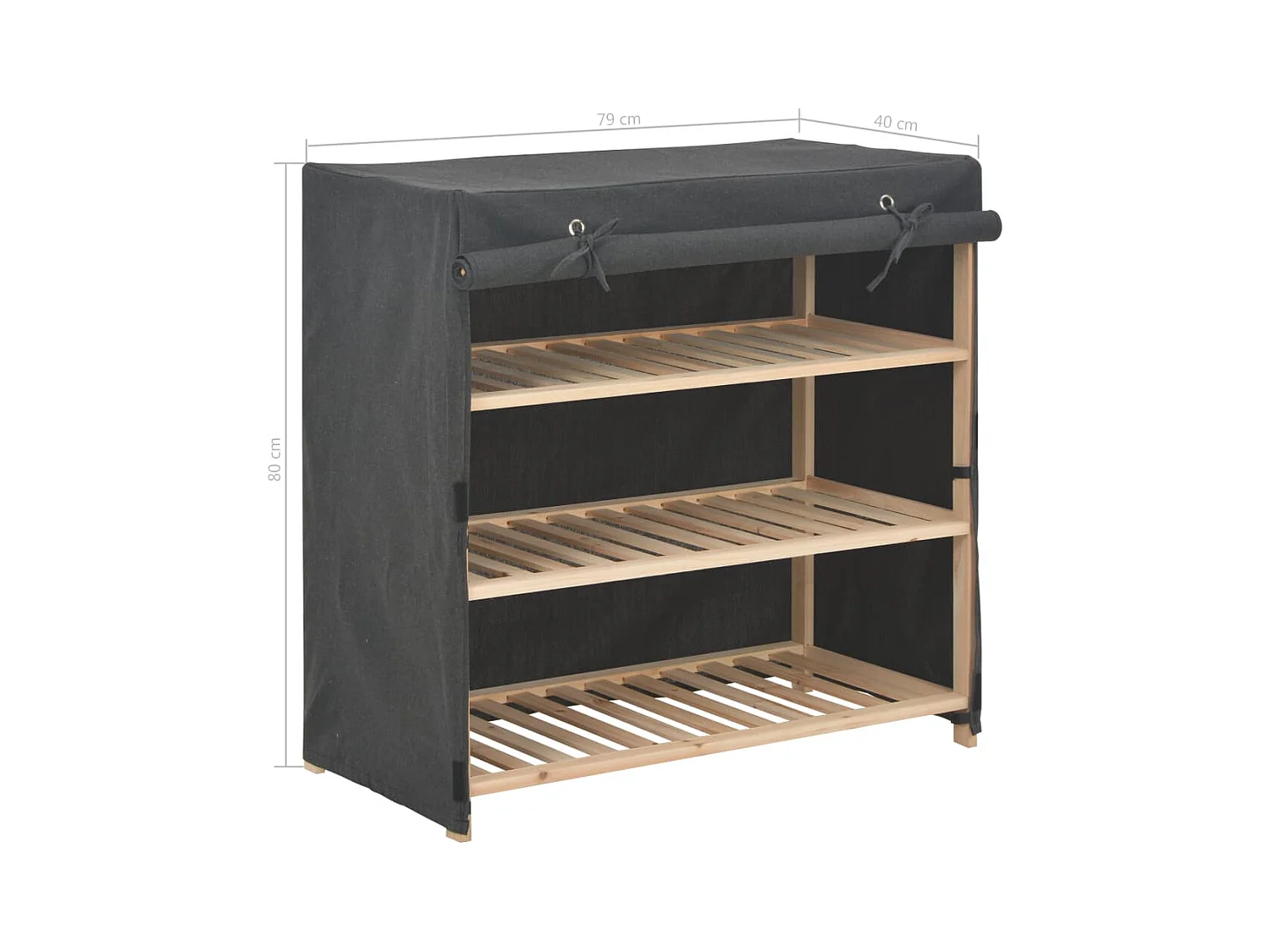 Armoire à chaussures avec housse Gris 79x40x80 cm  Tissu