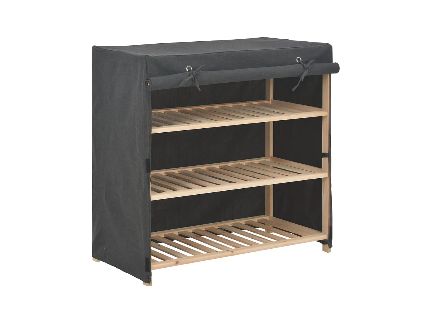 Scarpiera con coperchio Grigio 79x40x80 cm Tessuto