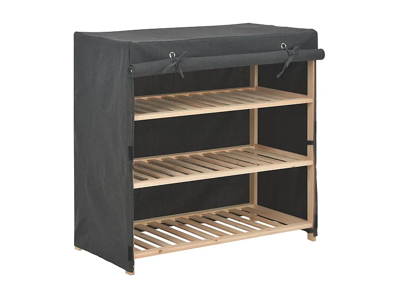 Armoire à chaussures avec housse Gris 79x40x80 cm  Tissu
