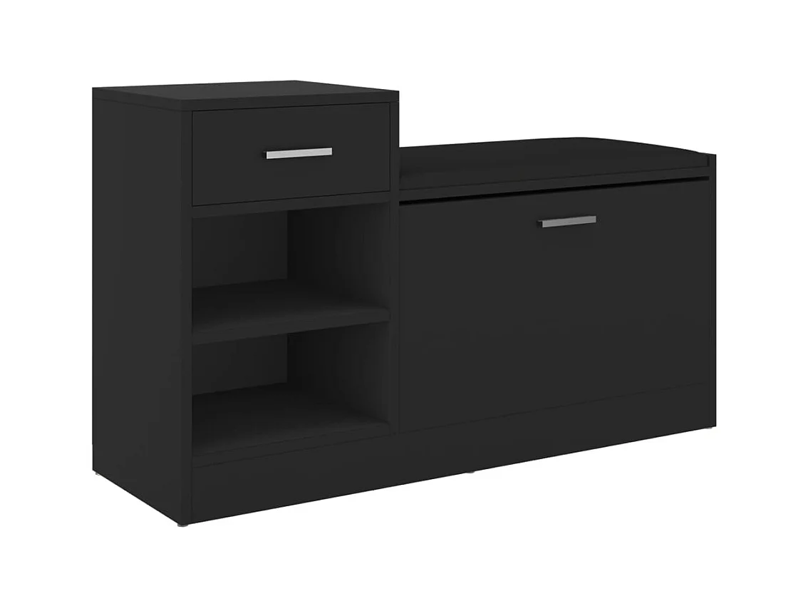 Banc à chaussures Noir 94,5x31x57 cm Aggloméré