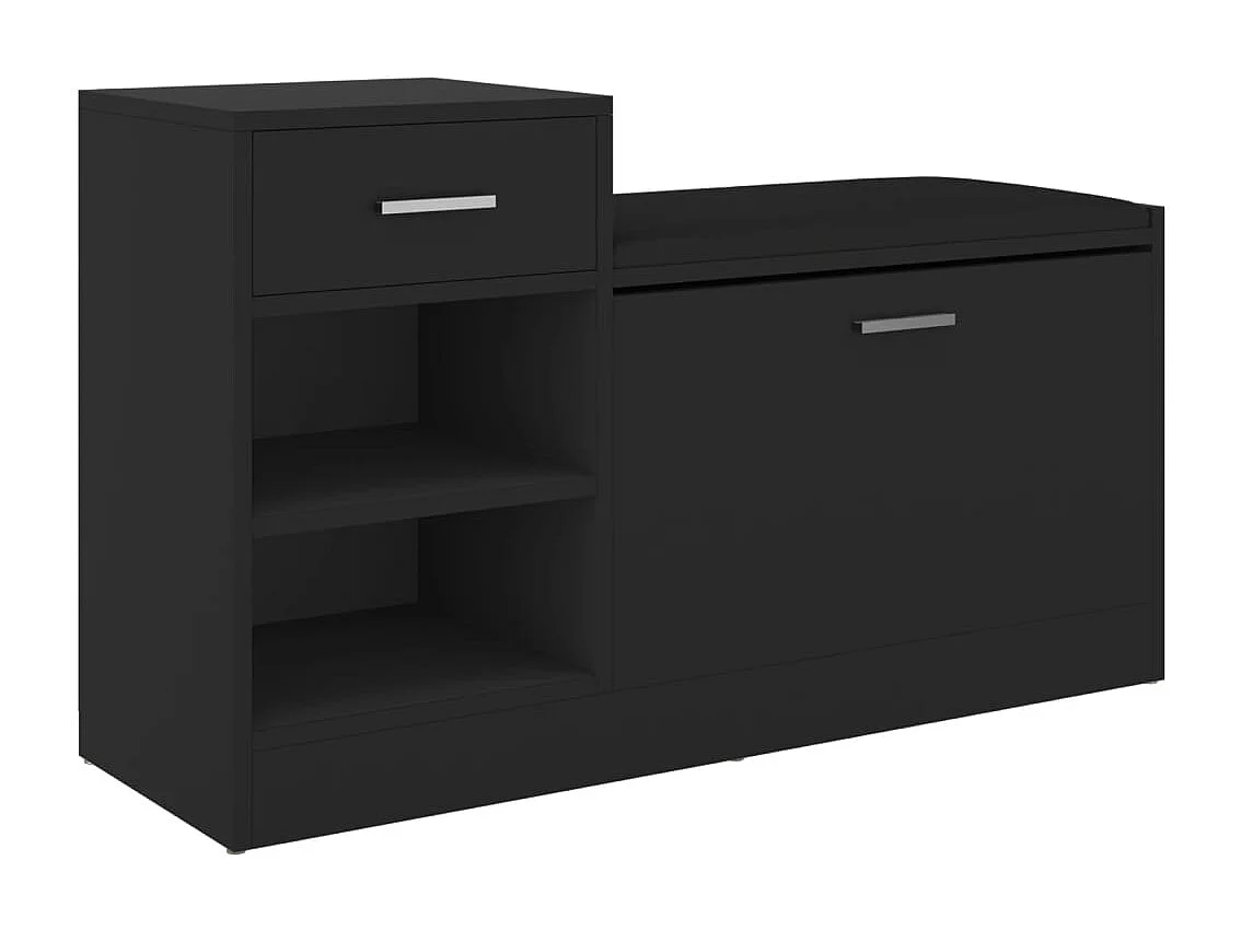 Banc à chaussures Noir 94,5x31x57 cm Aggloméré