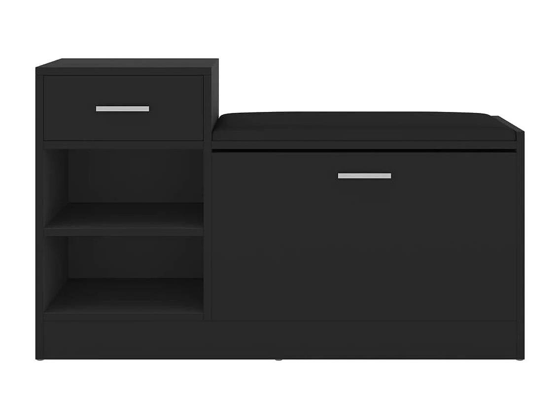 Banc à chaussures Noir 94,5x31x57 cm Aggloméré