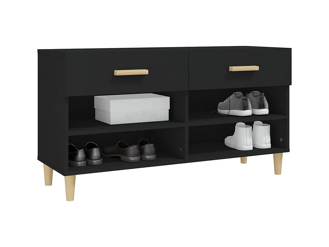 Armoire à chaussures Noir 102x35x55 cm Bois d'ingénierie
