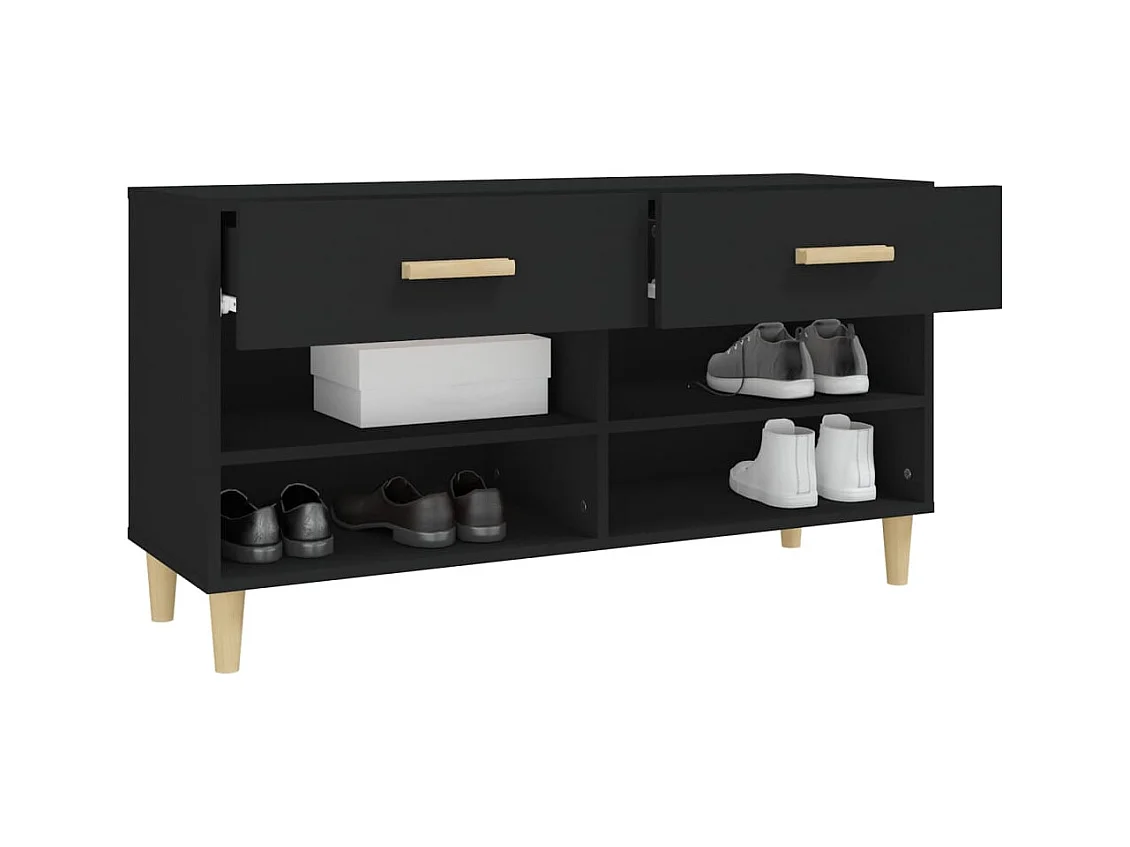 Armoire à chaussures Noir 102x35x55 cm Bois d'ingénierie