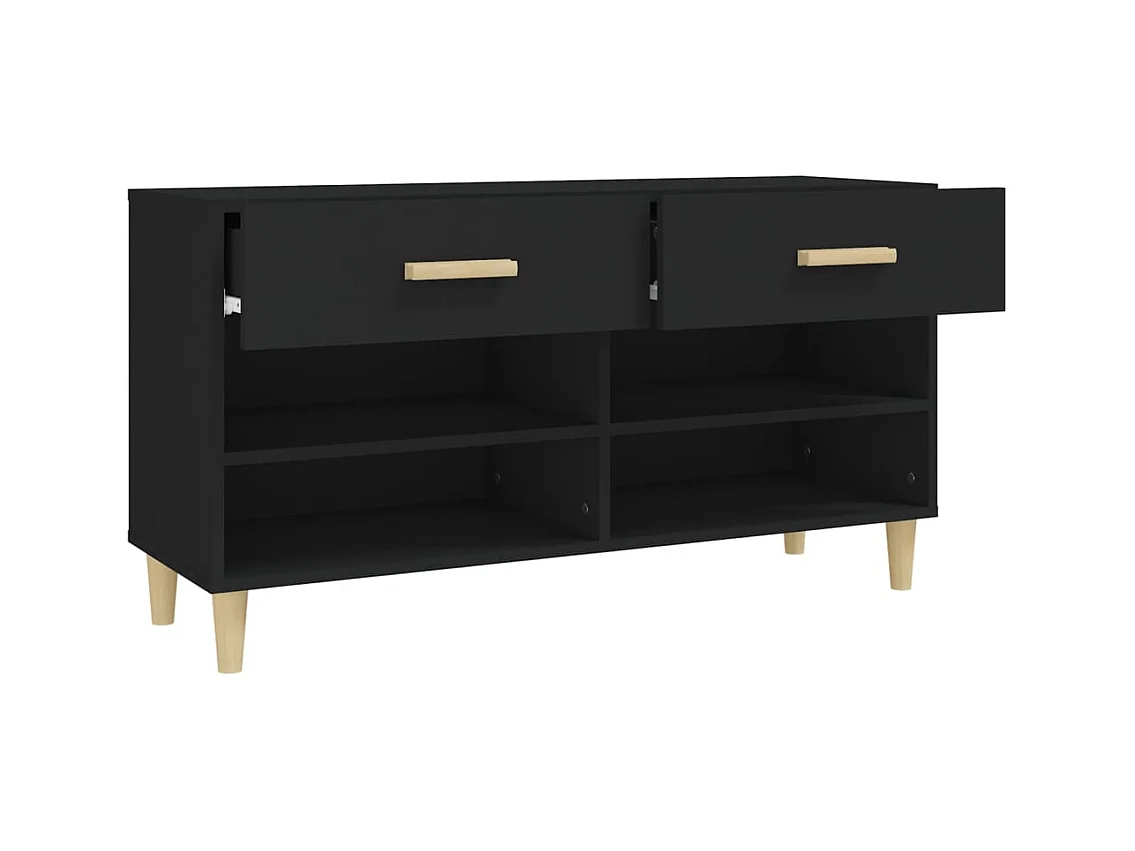 Armoire à chaussures Noir 102x35x55 cm Bois d'ingénierie