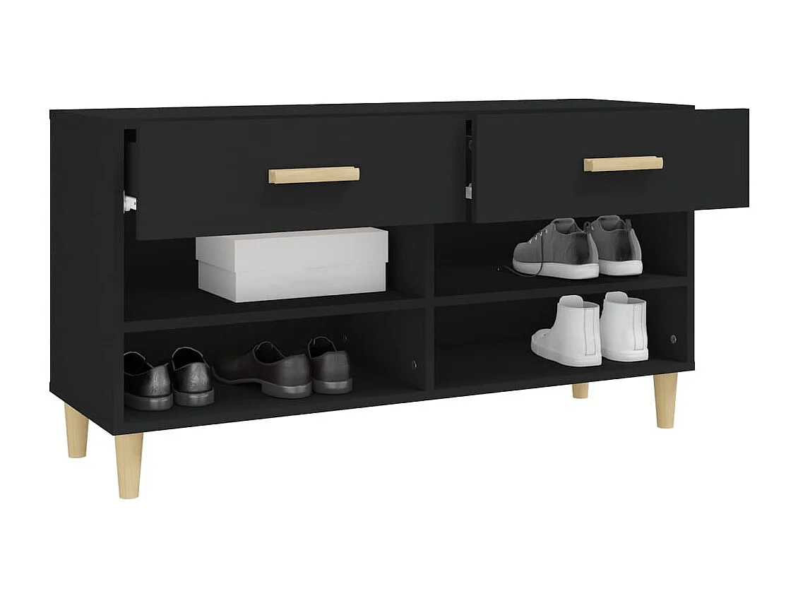 Armoire à chaussures Noir 102x35x55 cm Bois d'ingénierie