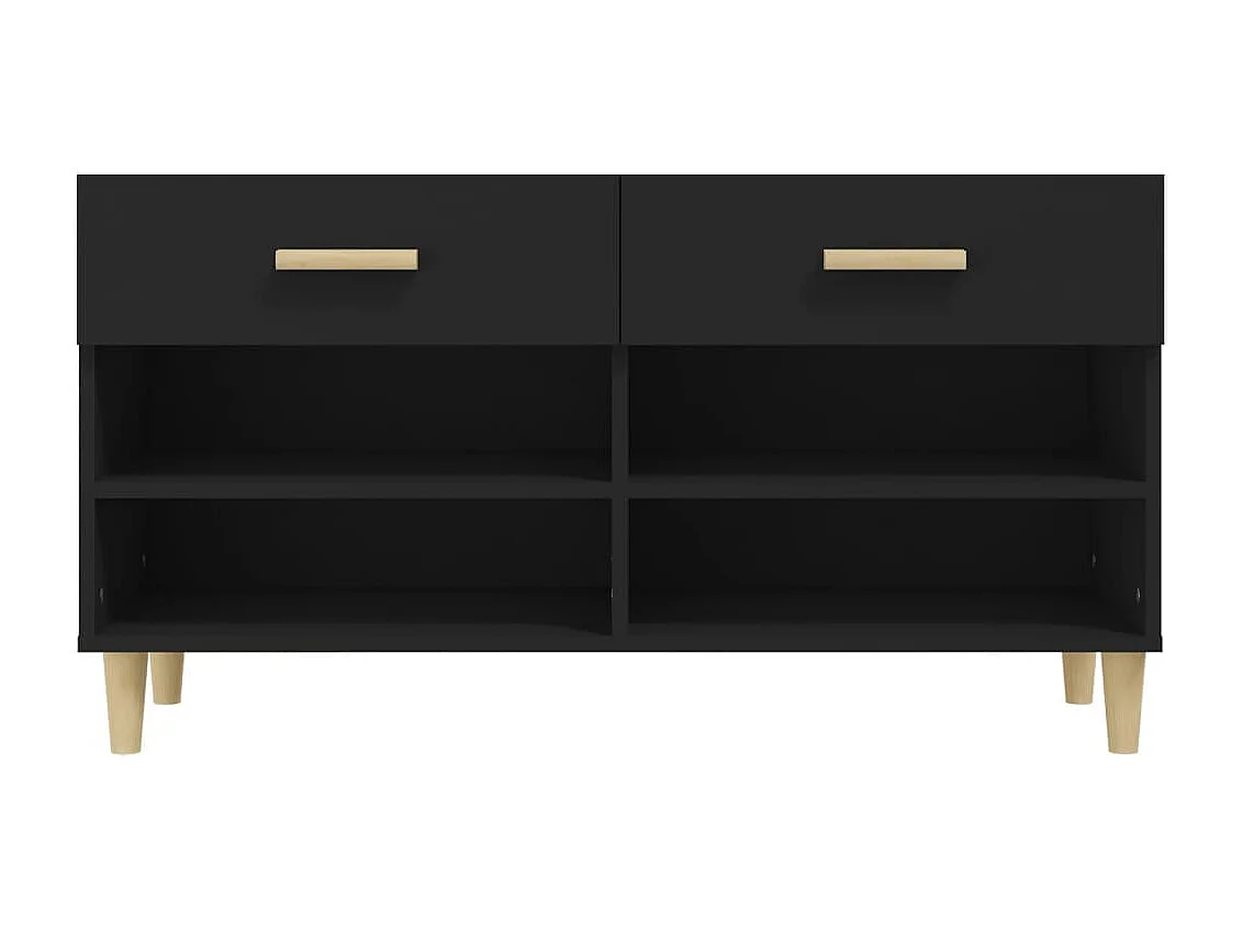 Armoire à chaussures Noir 102x35x55 cm Bois d'ingénierie