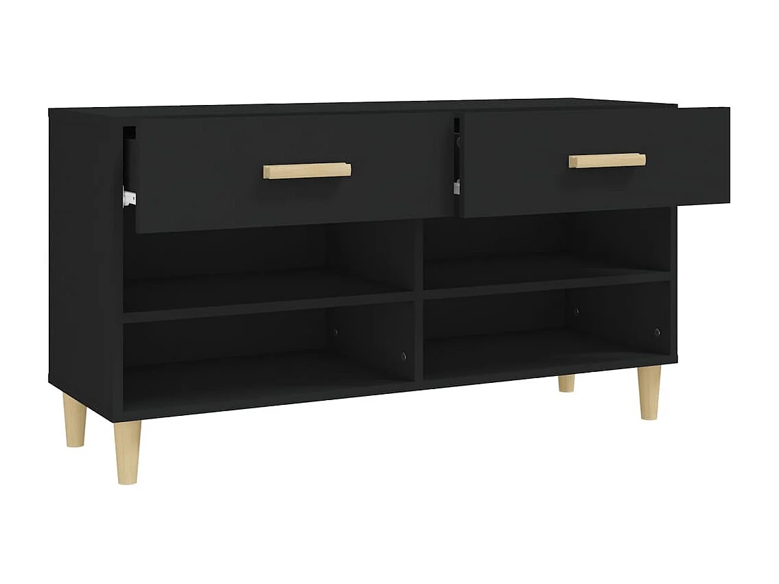 Armoire à chaussures Noir 102x35x55 cm Bois d'ingénierie