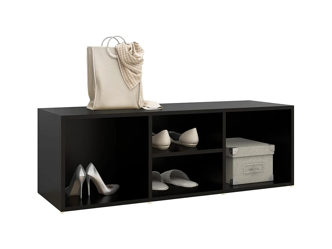 Panca portascarpe nera 105x35x35 cm in truciolato