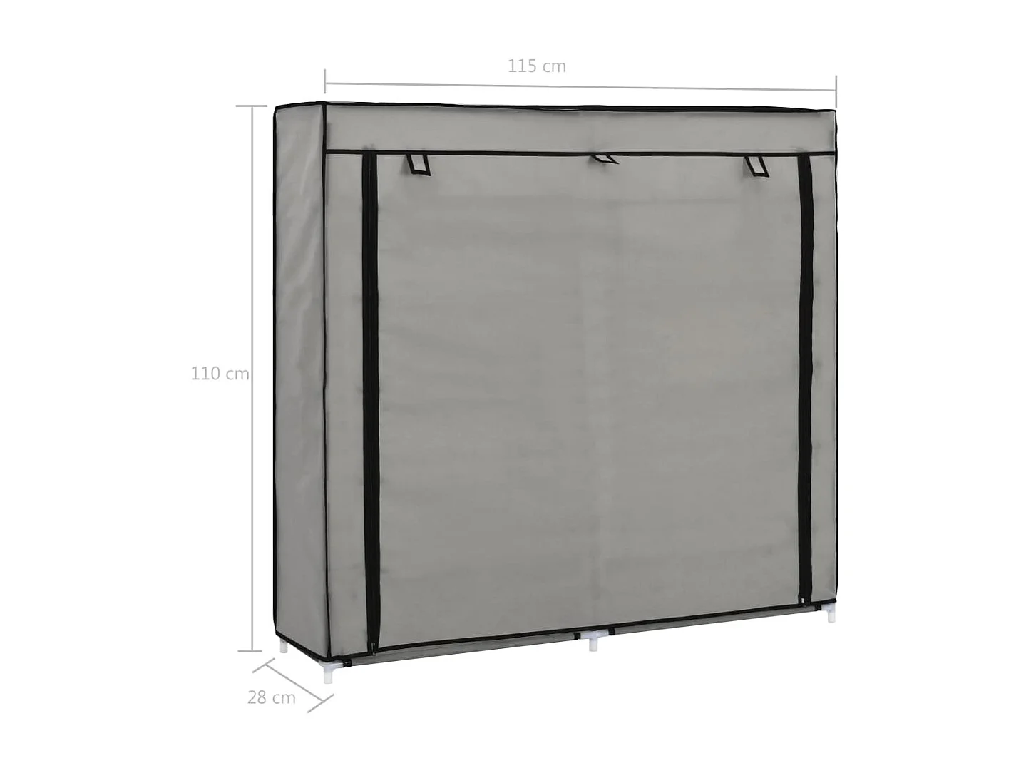 Zapatero con tapa Gris 115x28x110 cm Tela