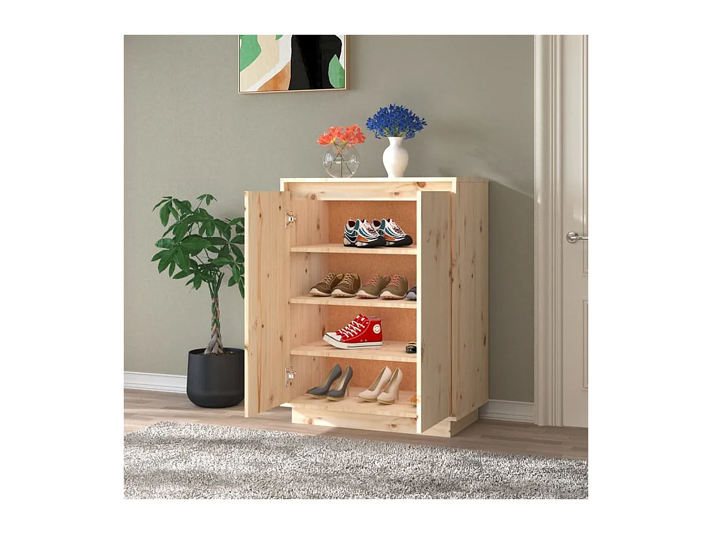Armoire à chaussures 60x35x80 cm Bois de pin massif